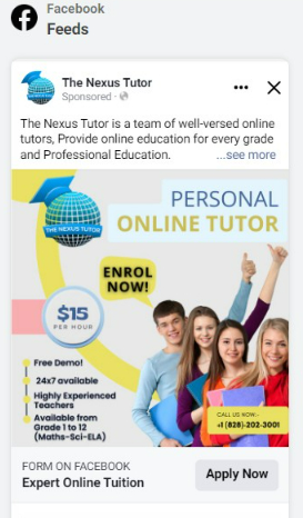 FB display ad online tuition image