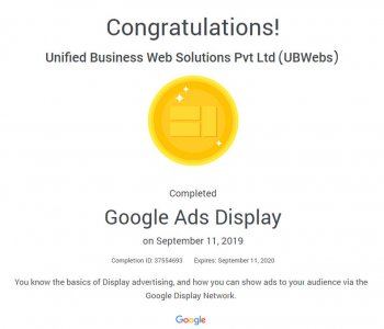 Google Display Ads Certificate