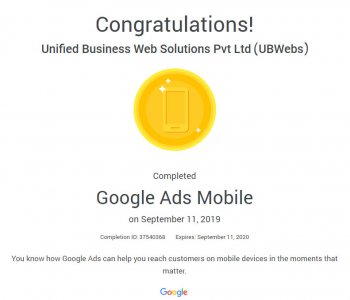 Google Mobile Ads Certificate