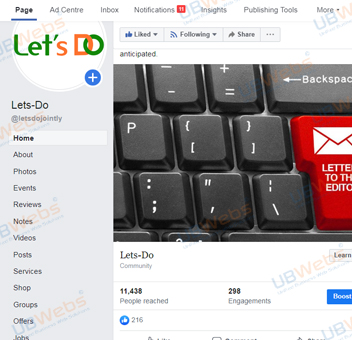 Facebook Page For Lets-Do